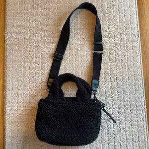 Small Cozy Black Textured Handbag NWOT